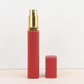 Portable 12ml square perfume atomizer in matte red finish with gold spray nozzle - Red