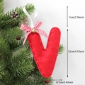 Christmas V-shaped red felt letter ornament with plaid bow and golden bell detail - V-Bell