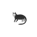 Insignia de gato de esmalte con máscara de calavera blanca y broche de aleación negra - XZ75-1 Gato Negro con Máscara de Calavera