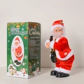 Detalle de Papá Noel eléctrico con guitarra, caja de regalo e instrucciones - Papá Noel moviendo la cadera con guitarra