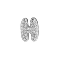 Silver balloon letter H pendant charm paved with sparkling zircons for personalized jewelry - Letter H / Silver