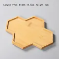 Irregular bamboo succulent tray with 19x14.5cm geometric mosaic base and natural wood grain - Small Six-piece Puzzle 19*14.5cm