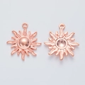 Pair of vintage rose gold sun-shaped alloy charms for DIY jewelry making projects - Rose Gold