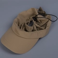 Detailed view of khaki quick-dry sun hat with adjustable drawstring for outdoor sports - M (56-58cm) / Khaki