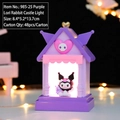 Carillon castello Kuromi viola con luce, decorazione creativa tavolo, 8,4x5,2x13,7cm - Stile Castello Viola (985-25) / A manovella / Viola