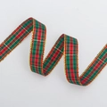 Christmas ribbon with red green gold tartan pattern and metallic gold edges for gift wrapping - Gold Edge 1.6cm*100 Yards