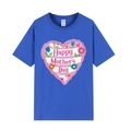 Royal blue Mother's Day T-shirt with heart balloons and Happy Mother's Day print - XS / Royal Blue (Heart Pattern)
