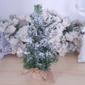 Mini albero di Natale artificiale innevato con aghi di pino e base in tela di iuta - Albero di Natale Innevato 30cm