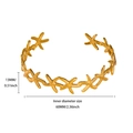 Detailed view of golden starfish cuff bracelet showing 60mm inner diameter and 13mm width - Golden Grained Starfish / Gold