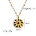 Collar de sol bañado en oro de 14K con esmalte negro y cadena de cuentas - Ágata negra