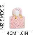 Detailed size view of pink handbag embroidery patch with 5.5cm height measurements - Pink Handbag
