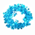 Blue star tinsel garland with metallic glitter for Christmas and party decoration - Lake Blue