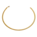 Chic 18K gold plated flat snake chain necklace with lobster clasp for women - 6mm Medium / Gold