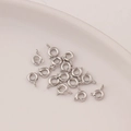 Set of 14 silver-plated spring ring clasps for jewelry making on ceramic plate - 5mm / White Gold