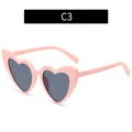 Fashionable heart-shaped sunglasses with pink frames and dark lenses for women and kids - Pink Frame Grey Lens