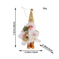 Plush Santa Claus ornament in white and gold holding a tree, size 20cm by 10cm - Gold Printed Hat