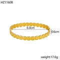 Detailed view of 18K gold plated wide cuff bangle with floral pattern and dimensions - Inner Diameter 6.0cm Width 0.6cm / Gold (Floral Texture)