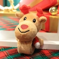 Braccialetto a scatto natalizio in peluche a forma di renna con corna e sciarpa - Alce / 35cm di Lunghezza