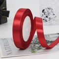 Vibrant red 1.5cm satin ribbon roll for gift wrapping and wedding decor accents - Pattern Red