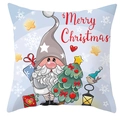 Detail of Christmas gnome pillowcase featuring vibrant cartoon dwarf and festive gift patterns - Style 32