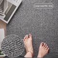 Japanese style gray faux linen rug with large loop pile texture on wooden floor - 60*90cm / Gray