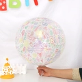 Clear 22-inch 4D round birthday balloon with colorful hand-drawn party patterns - 4D Transparent Candy Birthday