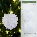 Set di 2 palline di Natale in schiuma bianca con design a petalo e glitter fini - Stile A Sfera di Petali Bianchi (10cm) Confezione da 2