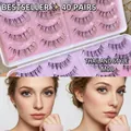 Faux cils épais style thaïlandais M08 dans un coffret de rangement rose de 40 paires - Livre de Cils M08