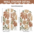 Especificaciones detalladas de dimensiones del juego de 2 vinilos de arco floral - Estilo Floral Abstracto Tonos Tierra (UV24Y12913T_R)