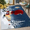 3D illusion Christmas Santa Claus doormat on wooden floor near a festive tree - 40*60cm Washable High Density / 3D Visual Illusion Snowy Village / Christmas Series-11