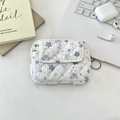 Detail of cute quilted organizer pouch with purple bear pattern and metal clip - Star Bear