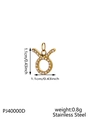 Golden Taurus zodiac pendant in stainless steel with white zircon micro-inlay - Gold Taurus (Inlaid)