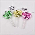 Set of three 12cm heart-shaped lollipop Christmas ornaments in green gold and pink - Set 16 (Heart Shaped Lollipop 12cm - 3pcs)