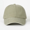 Washed cotton baseball cap in olive green finish with minimalist classic design - One Size / Light Khaki