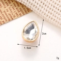 Golden teardrop crystal charm for shoes with multi-faceted cut and 2x1.5cm size - C269 15*20 White Teardrop Gemstone