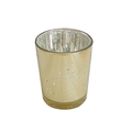 Starry sky electroplated silver Christmas candle glass holder in golden mercury finish - 5.5*6.7cm (White Box) / Gold