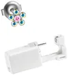 Disposable ear piercing gun with 316L stainless steel pink flower crystal stud earring - 51-663 (Silver Pink Center Blue Petals)