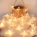 Warm white LED butterfly string lights for home decoration and festive parties - Transparent Butterfly [Warm Light]-2 AA Battery Box 1.5M 10 LEDs Steady On