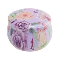 4.4oz round purple metal candle tin featuring elegant watercolor floral patterns - D213-Purple Rose Watercolor