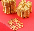 Golden double happiness metal charm for European retro wedding candy box decoration - Double Happiness Pin / 6.5*6.5*6.5cm