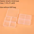 Detail of 4-grid clear plastic storage box with hinged lid, size 7.3x6.3x1.6cm - 4-Compartment 7.3*6.3*1.6CM