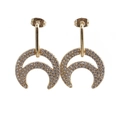 Elegante goldene Mondsichel Ohrringe mit Zirkonia Steinen im minimalistischen Stil - Gold Weißer Zirkonia Mond