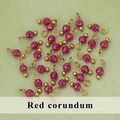 Faceted red corundum beads with gold metal loops for DIY jewelry making - Red Corundum Style (05S) / 50 Pieces / Red