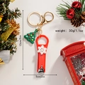 Christmas snowman nail clipper keychain with colorful tree charm and dimension scale detail - Snowflake