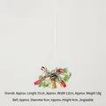 Christmas hanging ornament with golden bells pine cones and red ribbon 21x12cm - Double Bell F