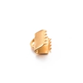 Golden stainless steel ribbon crimp ends for handmade jewelry necklace connectors - 6.5MM / Gold