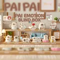 Set of 10 cute cartoon cat figurines in wooden style texture for desk decoration - Cat PAI Emotional/Random 1pc