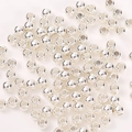 Perle in metallo argentato lucido con texture e foro centrale per creazione gioielli fai-da-te - 2mm (Foro 1mm) / Placcato Argento Spesso