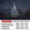Adesivo statico per finestre a forma di albero di Natale con fiocchi oro e bianco - Piccolo (30*45cm) / Blu Oro