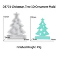 Molde de silicona árbol de Navidad 3D para resina con dimensiones de producto detalladas - D3793-Molde de adorno 3D de árbol de Navidad